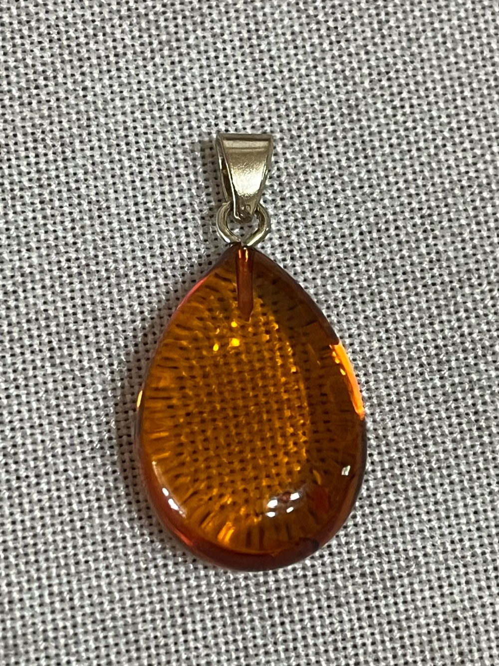Amber Teardrop Pendant